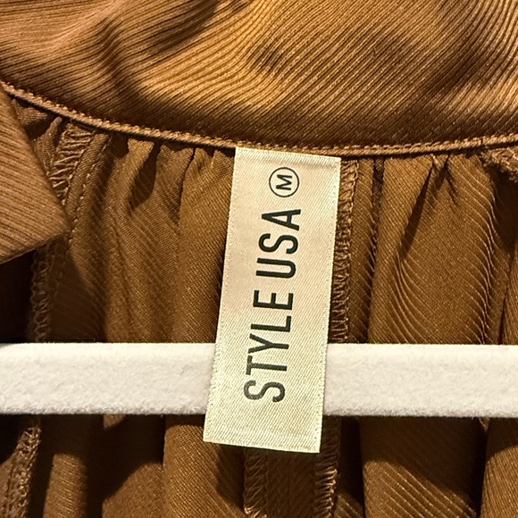 Rich Brown “Satin” Blouse - Picture 3 of 3